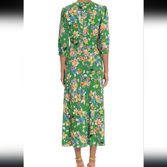 NEW Donna Morgan green floral textured dress with 1/2 sleeves - Picture 8 of 15